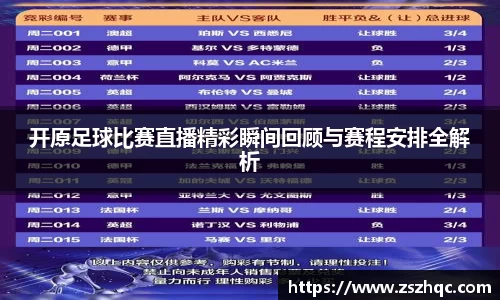 开原足球比赛直播精彩瞬间回顾与赛程安排全解析